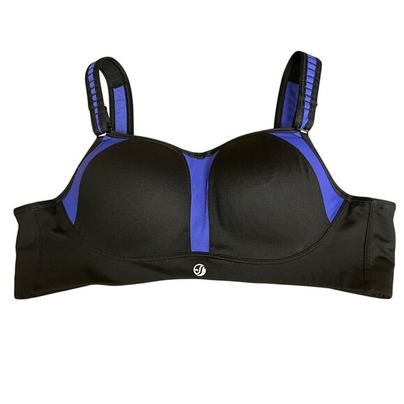 Soma Sport Max Support Contour Underwire Sports Bra Black Blue Sz 38A 051601 - Picture 1 of 6